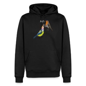Rotkehlchen Blaumeise Eis Kopf NÖ Lustige Vögel - Männer Premium Bio Hoodie - Schwarz - Vorne - Nico (187cm)