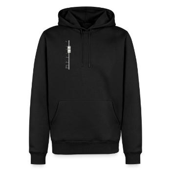 Fader - Men’s Premium Organic Hoodie - black - Front - Nico (187cm)
