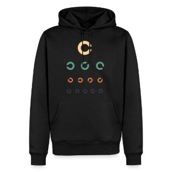 Sehtest Augenoptiker - Männer Premium Bio Hoodie - Schwarz - Vorne - Nico (187cm)