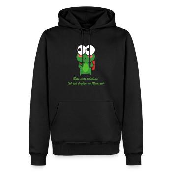 Joghurt im Rucksack Witziger Spruch mit Frosch - Männer Premium Bio Hoodie - Schwarz - Vorne - Nico (187cm)