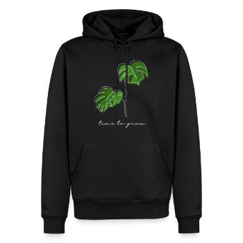 Monstera, Lineart, plant, Pflanze, Leaf, Minimal - Männer Premium Bio Hoodie - Schwarz - Vorne - Nico (187cm)