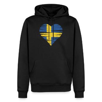 Sweden Heart by the Manzanita`s - Männer Premium Bio Hoodie - Schwarz - Vorne - Nico (187cm)