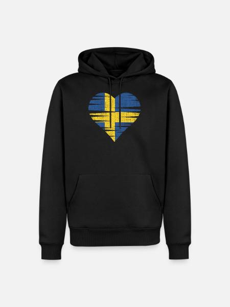 Sweden Heart by the Manzanita`s - Ekologisk premiumluvtröja herr - svart