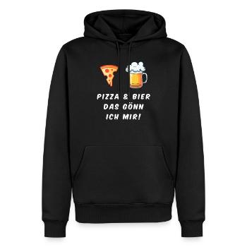 Pizza & Bière Le Je Suis Moi ! - Sweat à capuche Premium bio Homme - noir - Devant - Nico (187cm)