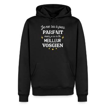 Je suis pas parfait mais je suis le Vosgien - Sweat à capuche Premium bio Homme - noir - Devant - Nico (187cm)
