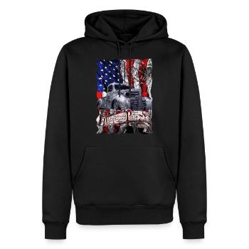 Vintage Pickup Players Young and old American - Sweat à capuche Premium bio Homme - noir - Devant - Nico (187cm)