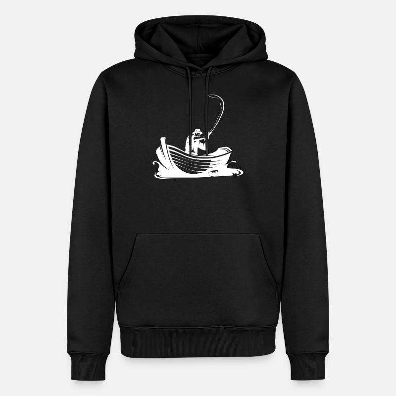 Pêcher - Fisherman - Bateau - Pêche - Sweat à capuche Premium bio Homme - noir