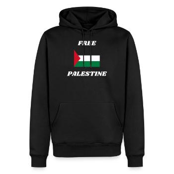 Free Palestine Drapeau palestinien - Sweat à capuche Premium bio Homme - noir - Devant - Nico (187cm)