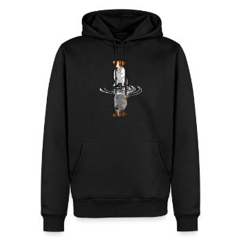 Jack Russel reflection in the water | Dog lover - Men’s Premium Organic Hoodie - black - Front - Nico (187cm)