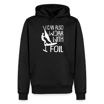 Je peux aussi faire de la planche à voile avec Foil Foil - Sweat à capuche Premium bio Homme - noir - Devant - Nico (187cm)