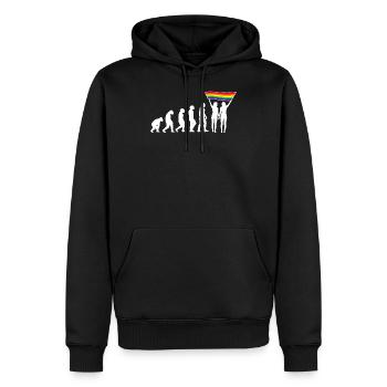 LGBTQ Evolution lesbienne pride lesbiennes drapeau - Sweat à capuche Premium bio Homme - noir - Devant - Nico (187cm)