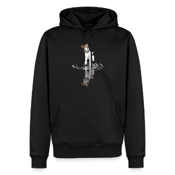 Foxterrier Drahthaar | Foxterrier T-Shirt - Männer Premium Bio Hoodie - Schwarz - Vorne - Nico (187cm)