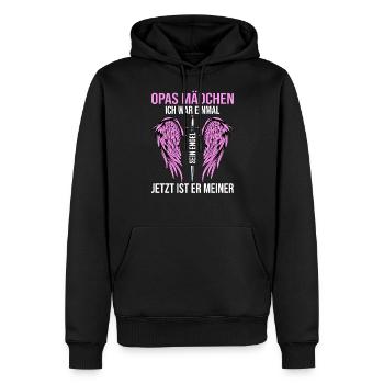Opas Mädchen Ich War Einmal Sein Engel - Männer Premium Bio Hoodie - Schwarz - Vorne - Nico (187cm)