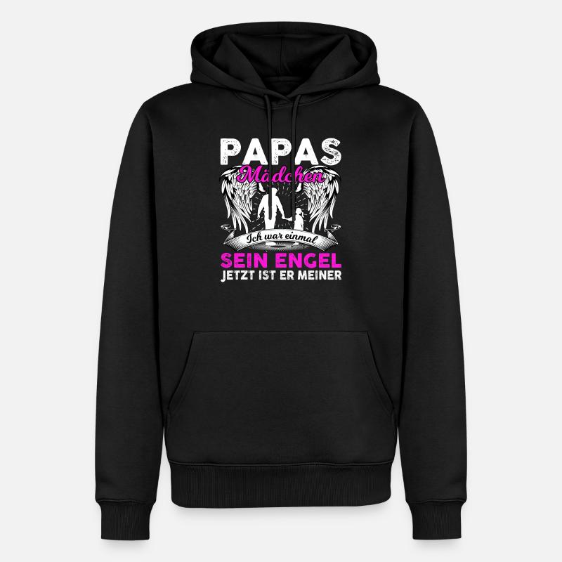 Papas Mädchen Ich War Einmal Sein Engel - Männer Premium Bio Hoodie - Schwarz