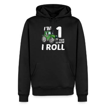 Je suis 1 an 1. Tracteur anniversaire tracteur - Sweat à capuche Premium bio Homme - noir - Devant - Nico (187cm)