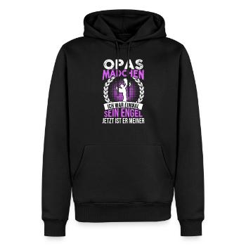 Opas Mädchen Ich War Einmal Sein Engel - Männer Premium Bio Hoodie - Schwarz - Vorne - Nico (187cm)
