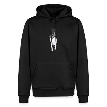 Foxterrier Drahthaar Kuscheltier - Männer Premium Bio Hoodie - Schwarz - Vorne - Nico (187cm)