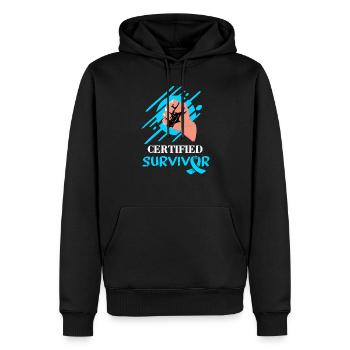 Survivant certifié du cancer - Sweat à capuche Premium bio Homme - noir - Devant - Nico (187cm)