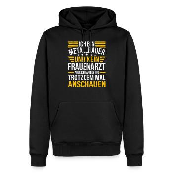 Ich Bin Metallbauer - Männer Premium Bio Hoodie - Schwarz - Vorne - Nico (187cm)