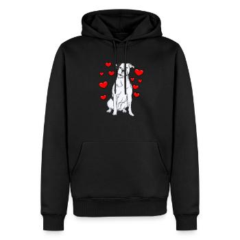 Bulldog américain | American Bulldog - Sweat à capuche Premium bio Homme - noir - Devant - Nico (187cm)
