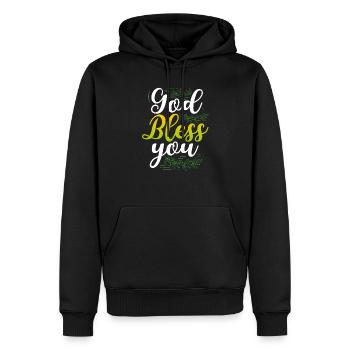 Don chrétien Que Dieu vous bénisse Don du christianisme - Sweat à capuche Premium bio Homme - noir - Devant - Nico (187cm)