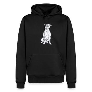 Bulldog américain | American Bulldog - Sweat à capuche Premium bio Homme - noir - Devant - Nico (187cm)