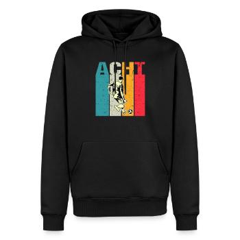 Ich bin schon 8 | 8. Geburtstag Jungen Fussball - Männer Premium Bio Hoodie - Schwarz - Vorne - Nico (187cm)