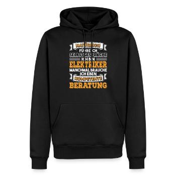 Elektriker Natürlich führe ich Selbstgespräche - Männer Premium Bio Hoodie - Schwarz - Vorne - Nico (187cm)