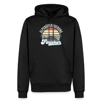 Alpenüberquerung Finisher - Männer Premium Bio Hoodie - Schwarz - Vorne - Nico (187cm)