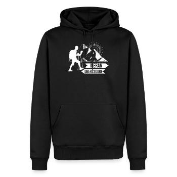 Transalp Alpenüberquerung E5 Oberstdorf Meran - Männer Premium Bio Hoodie - Schwarz - Vorne - Nico (187cm)