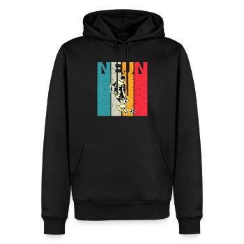 J’ai 9 | 9e anniversaire garçon football - Sweat à capuche Premium bio Homme - noir - Devant - Nico (187cm)