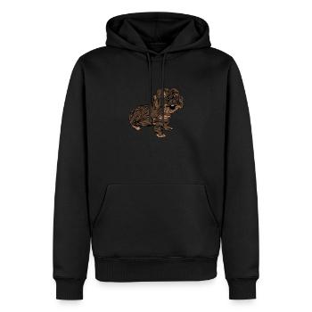 Teckel teckel tilleu chien de blaireau | Teckel aux cheveux rugueux - Sweat à capuche Premium bio Homme - noir - Devant - Nico (187cm)