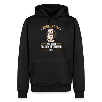 Golden-Retriever | Golden Retriever - Männer Premium Bio Hoodie - Schwarz - Vorne - Nico (187cm)