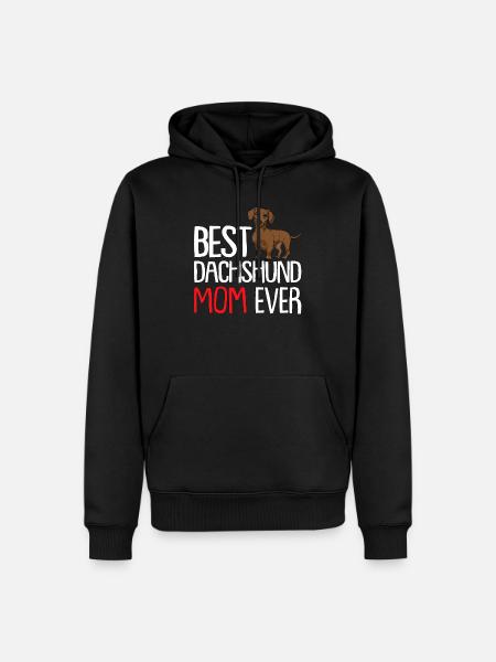 Jamnik Pies Mama Kochanka Jamnik - Ekologiczna męska bluza z kapturem Premium - czarny