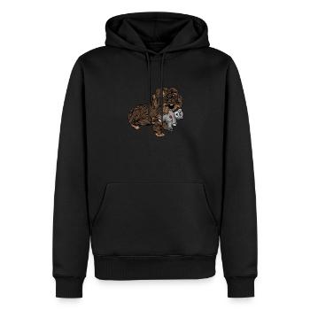Teckel teckel tilleu chien de blaireau | Teckel aux cheveux rugueux - Sweat à capuche Premium bio Homme - noir - Devant - Nico (187cm)
