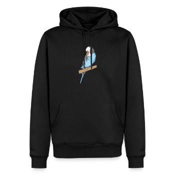 Perruche - Sweat à capuche Premium bio Homme - noir - Devant - Nico (187cm)