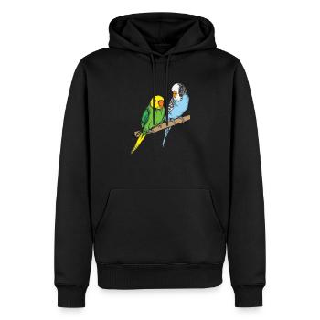 Perruche - Sweat à capuche Premium bio Homme - noir - Devant - Nico (187cm)