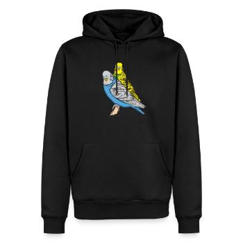 Perruche - Sweat à capuche Premium bio Homme - noir - Devant - Nico (187cm)