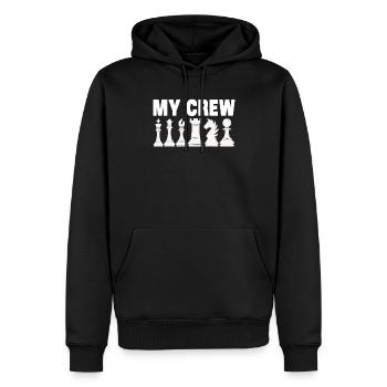 Échecs Proverbes - Sweat à capuche Premium bio Homme - noir - Devant - Nico (187cm)