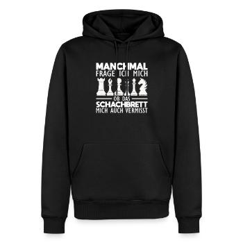 Schach Sprüche - Männer Premium Bio Hoodie - Schwarz - Vorne - Nico (187cm)