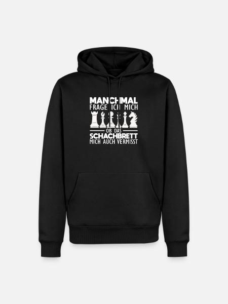 Schach Sprüche - Männer Premium Bio Hoodie - Schwarz