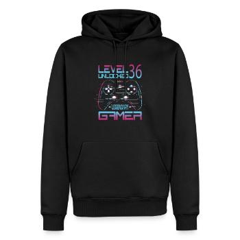 36th Birthday Level 36 Complete Retro Gamer - Men’s Premium Organic Hoodie - black - Front - Nico (187cm)