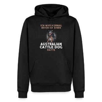 Früher war ich normal | Australian Cattle Dog - Männer Premium Bio Hoodie - Schwarz - Vorne - Nico (187cm)