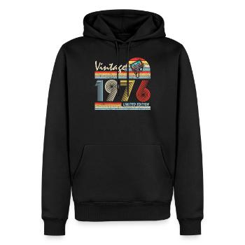 Alles Gute zum 45. Geburtstag Vintage 1976 45 Jahre alt - Männer Premium Bio Hoodie - Schwarz - Vorne - Nico (187cm)