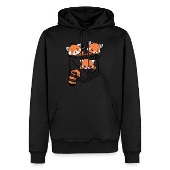 Panda Rouge Amateur d’animaux Petit Panda Ours Rouge - Sweat à capuche Premium bio Homme - noir - Devant - Nico (187cm)