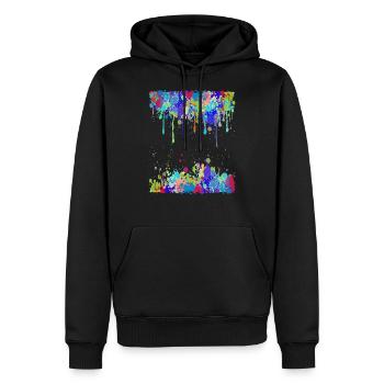 Crazy Multicolored Running Splashes 2 - Sweat à capuche Premium bio Homme - noir - Devant - Nico (187cm)