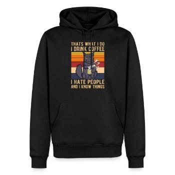 Thats What I Do I Drink Coffee - Sweat à capuche Premium bio Homme - noir - Devant - Nico (187cm)