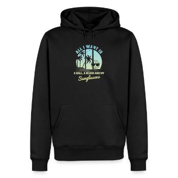 Beachvolleyball Strand Sonnenbrille Volleyball - Männer Premium Bio Hoodie - Schwarz - Vorne - Nico (187cm)
