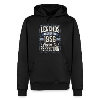 Né en 1956 Legend Cadeau d’anniversaire - Sweat à capuche Premium bio Homme - noir - Devant - Nico (187cm)