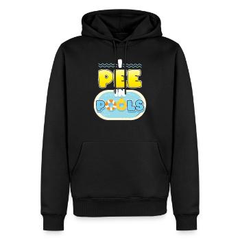 Je pinkle dans les piscines - Sweat à capuche Premium bio Homme - noir - Devant - Nico (187cm)
